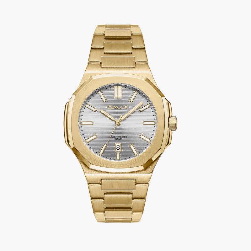 OMAX ساعة أنالوج ذهبية للرجال - Image 1